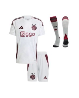 Ajax Auswärts-Fußballtrikot-Set 2024/25 für Kinder (Trikot + Shorts + Socken)