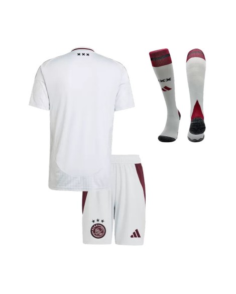 Ajax Auswärts-Fußballtrikot-Set 2024/25 für Kinder (Trikot + Shorts + Socken)