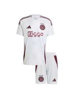 Ajax Auswärts-Fußballtrikot-Set 2024/25 für Kinder (Trikot + Shorts)