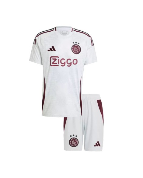 Ajax Auswärts-Fußballtrikot-Set 2024/25 für Kinder (Trikot + Shorts)