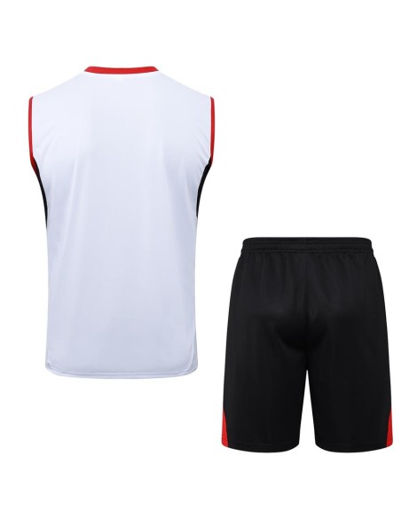 Arsenal 2526 Weißer ärmelloser Anzug mit Weste (Top + Shorts)