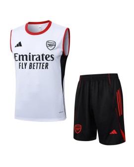 Arsenal 2526 Weißer ärmelloser Anzug mit Weste (Top + Shorts)