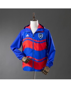 Arsenal Trenchcoat der Saison 25/26, einseitig bedruckt – blau und rot