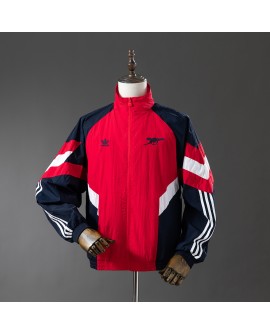 Arsenal Trenchcoat der Saison 25/26, einseitig bedruckt – rot, schwarz und weiß