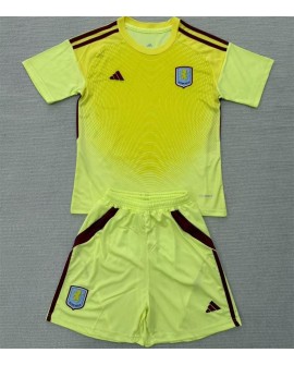 Aston Villa Torwart-Ausrüstung Saison 25/26 (Trikot + Hose) – Kind