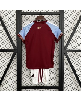 Aston Villa Heim-Trikot-Set 25/26 (Trikot + Hose) – Kind