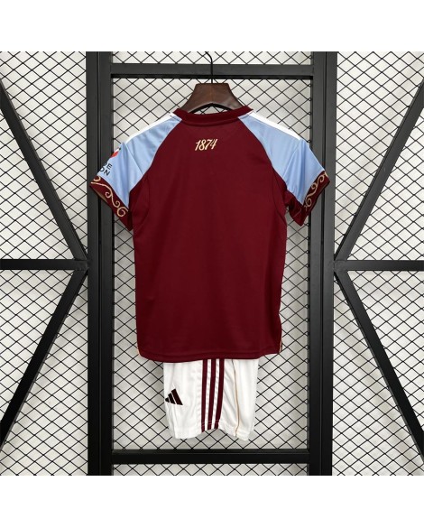 Aston Villa Heim-Trikot-Set 25/26 (Trikot + Hose) – Kind