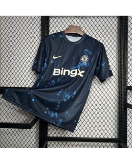 Chelsea 2024/25 Dunkelblaues Trainingstrikot vor dem Spiel