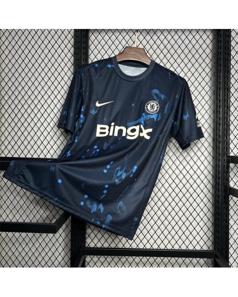 Chelsea 2024/25 Dunkelblaues Trainingstrikot vor dem Spiel
