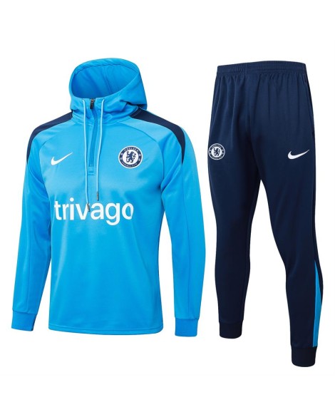 Chelsea Trainingstrikot mit Kapuze 2425-Seeblau