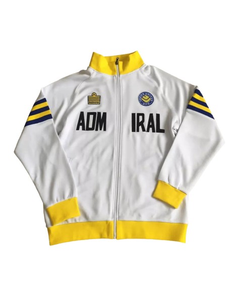 Retro Leeds United 1978 - Weiße und gelbe Trainingsjacke