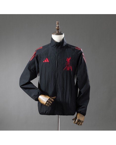 Winddichte Jacke für Liverpool Saison 25/26 – Schwarz