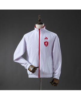 Wendbare Windjacke des FC Liverpool – Rot und Weiß