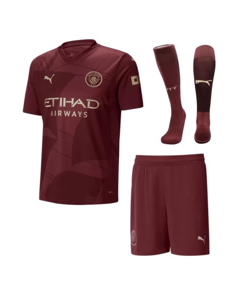 Manchester City Drittes Auswärts-Fußballtrikot 2024/25 (Trikot + Shorts + Socken)