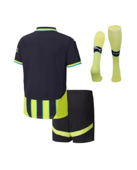 Manchester City Auswärts-Fußballtrikot-Set 2024/25 für Kinder (Trikot + Shorts + Socken)