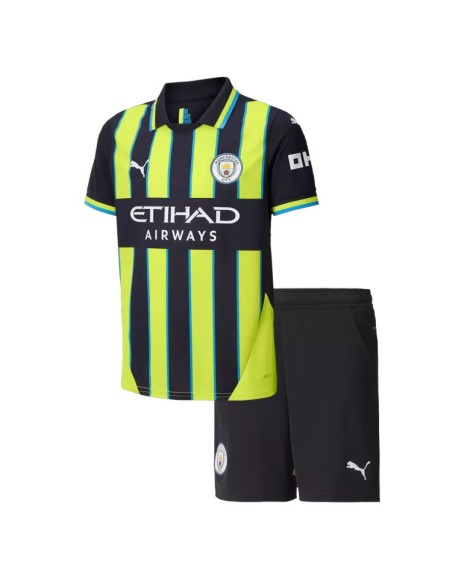 Manchester City Auswärts-Fußballtrikot-Set 2024/25 für Kinder (Trikot + Shorts)