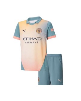 Manchester City Viertes Auswärts-Fußballtrikot 2024/25 für Kinder (Trikot + Shorts) – UCL