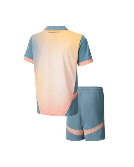 Manchester City Viertes Auswärts-Fußballtrikot 2024/25 für Kinder (Trikot + Shorts) – UCL