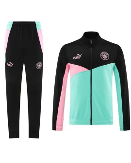 Manchester City Trainingsset (Jacke + Hose) schwarz und grün 2024/25