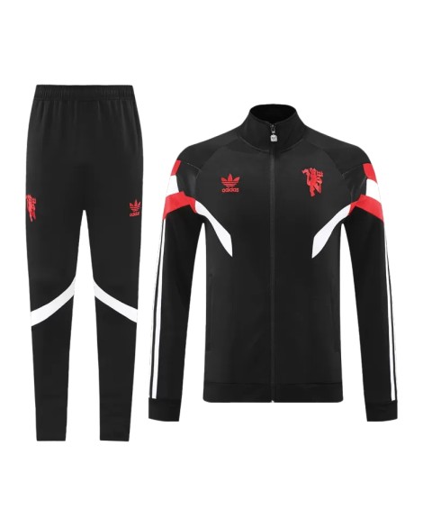 Manchester United Trainingsset 2024/25 – Schwarz (Jacke+Hose)