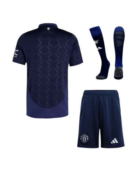 Manchester United Auswärts-Fußballtrikot 2024/25 (Trikot + Shorts + Socken)