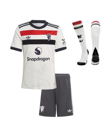 Manchester United Drittes Auswärts-Fußballtrikot 2024/25 für Kinder (Trikot + Shorts + Socken)