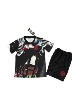Manchester United Trainingsanzug (schwarz-weiß) (Trikot + Shorts) 2627 - Kind