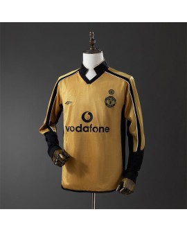 Manchester United 01/02 Jubiläumsausgabe Langarm-Retro-Trikot - Wendbar