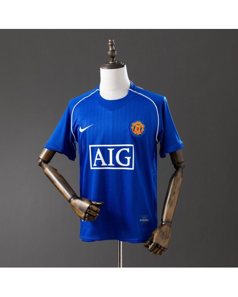 Manchester United 07/08 Torwarttrikot, blau, Retro-Look