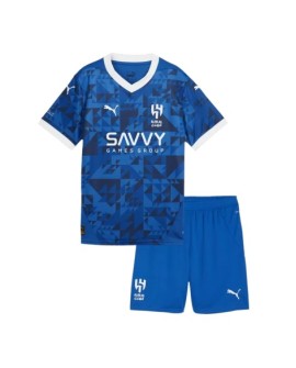 Al Hilal SFC Heim-Fußballtrikot 2024/25 für Kinder (Trikot + Shorts)