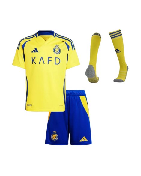 Al Nassr Heim-Fußballtrikot-Set 2024/25 für Kinder (Trikot + Shorts + Socken)