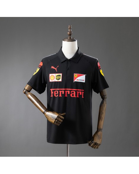 Schwarzes Ferrari F1 2025 Poloshirt