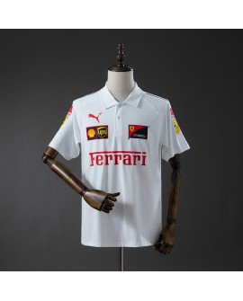 Ferrari F1 2025 Weißes Poloshirt
