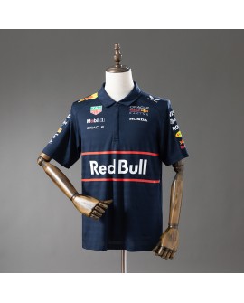 Red Bull F1 2025 Marineblaues Poloshirt