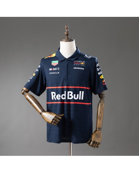 Red Bull F1 2025 Marineblaues Poloshirt