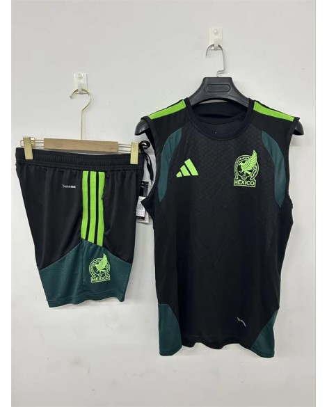 Mexiko Trainingsoutfit 2627 - Schwarz (ärmelloses Top + Shorts)