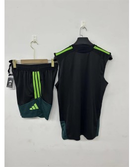 Mexiko Trainingsoutfit 2627 - Schwarz (ärmelloses Top + Shorts)