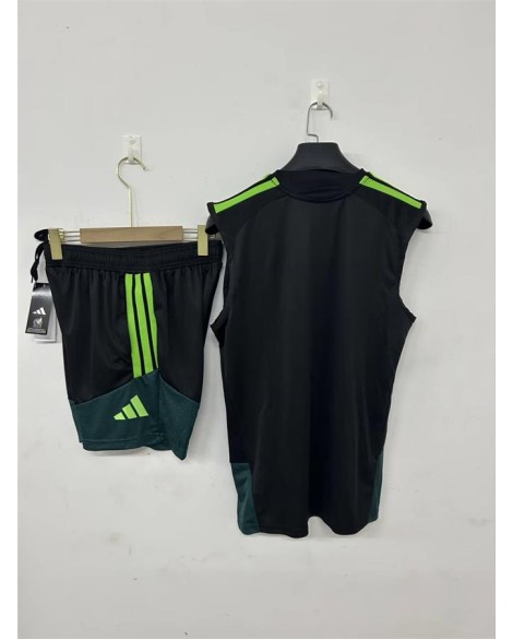 Mexiko Trainingsoutfit 2627 - Schwarz (ärmelloses Top + Shorts)