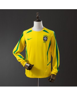 Brasilien 2002 Heimtrikot Langarm Retro