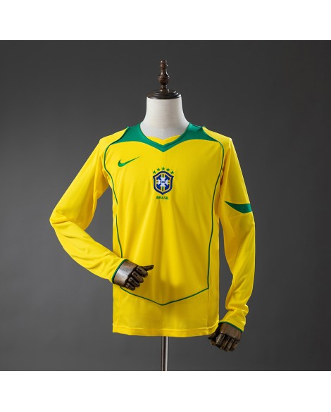 Brasilien 2004 Heimtrikot Langarm Retro
