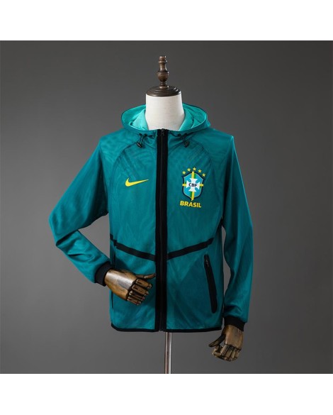Brazil 2026 Einlaufjacke mit Kapuze – Trainingsjacke