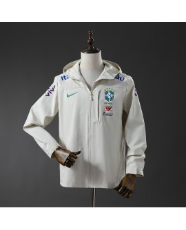 Brasilianische winddichte Jacke – cremeweiß