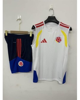 Trainingsanzug Kolumbien 2627 - Weiß (ärmelloses Trikot + Shorts)