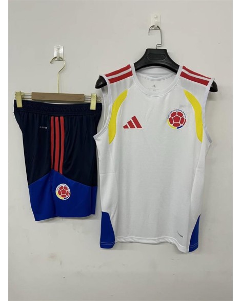 Trainingsanzug Kolumbien 2627 - Weiß (ärmelloses Trikot + Shorts)