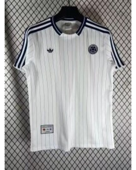 Kolumbien 26-27 Retro Weißes Trikot