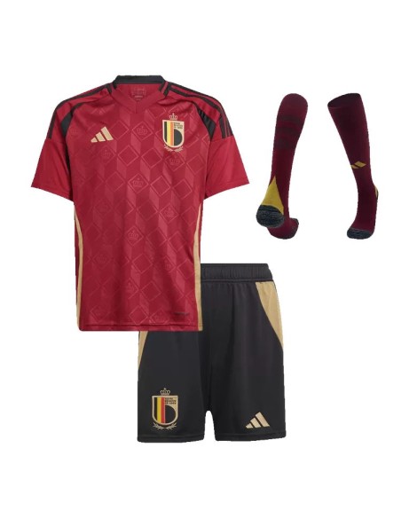 Belgien 2024 Europameisterschaft Kinder Heimtrikot (Jersey+Shorts+Socken)