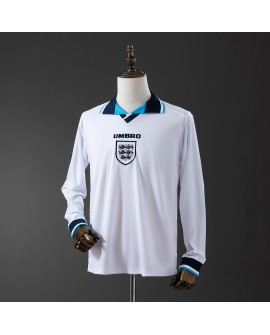 England 1996 Heim-Retro-Trikot - Lange Ärmel