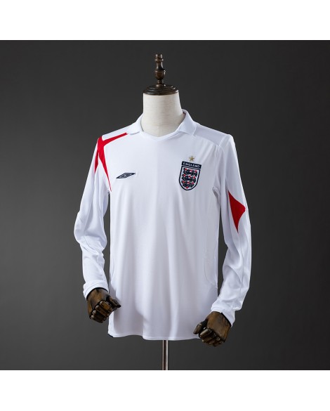 England 2006 Heim-Retro-Trikot - Lange Ärmel