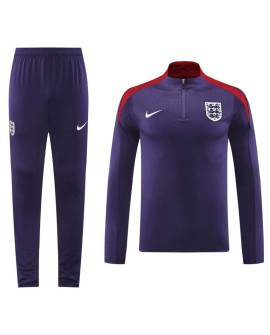 England-Trainingsanzug-Set mit Reißverschluss (Oberteil + Hose), Marineblau, 2024/25