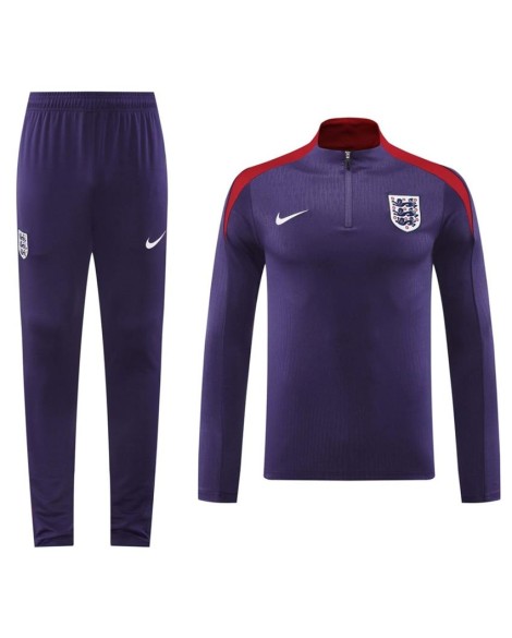 England-Trainingsanzug-Set mit Reißverschluss (Oberteil + Hose), Marineblau, 2024/25